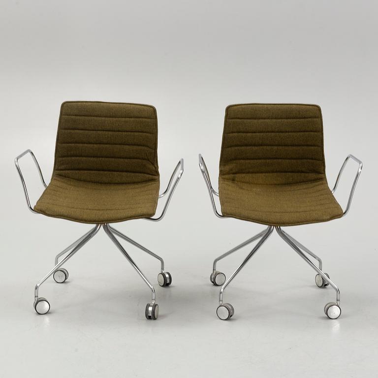 Lievore Altherr Molina, desk chairs, a pair, "Catifa 46", Arper, Italy.