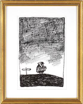 Ulf Lundkvist · ULF LUNDKVIST, teckning. Sign.
