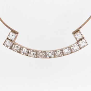 Silver and rock crystal necklace, R Lantz 1966.