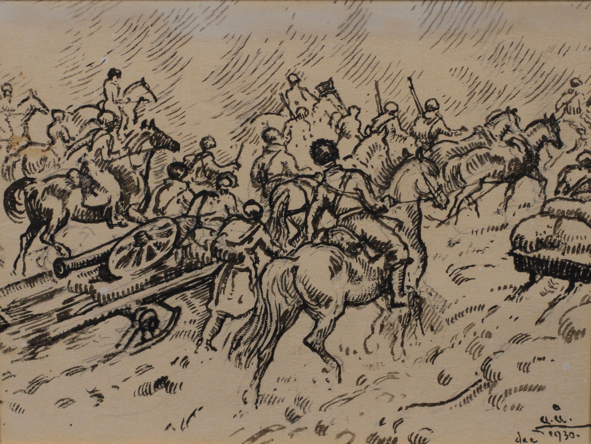 ACKE ÅSLUND, tuschteckningar, 4 st. Varav tre sign och dat 1930.