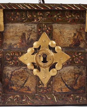 A Baroque German presumably Nuremberg iron 'Armada' chest, later part of the 17th century.