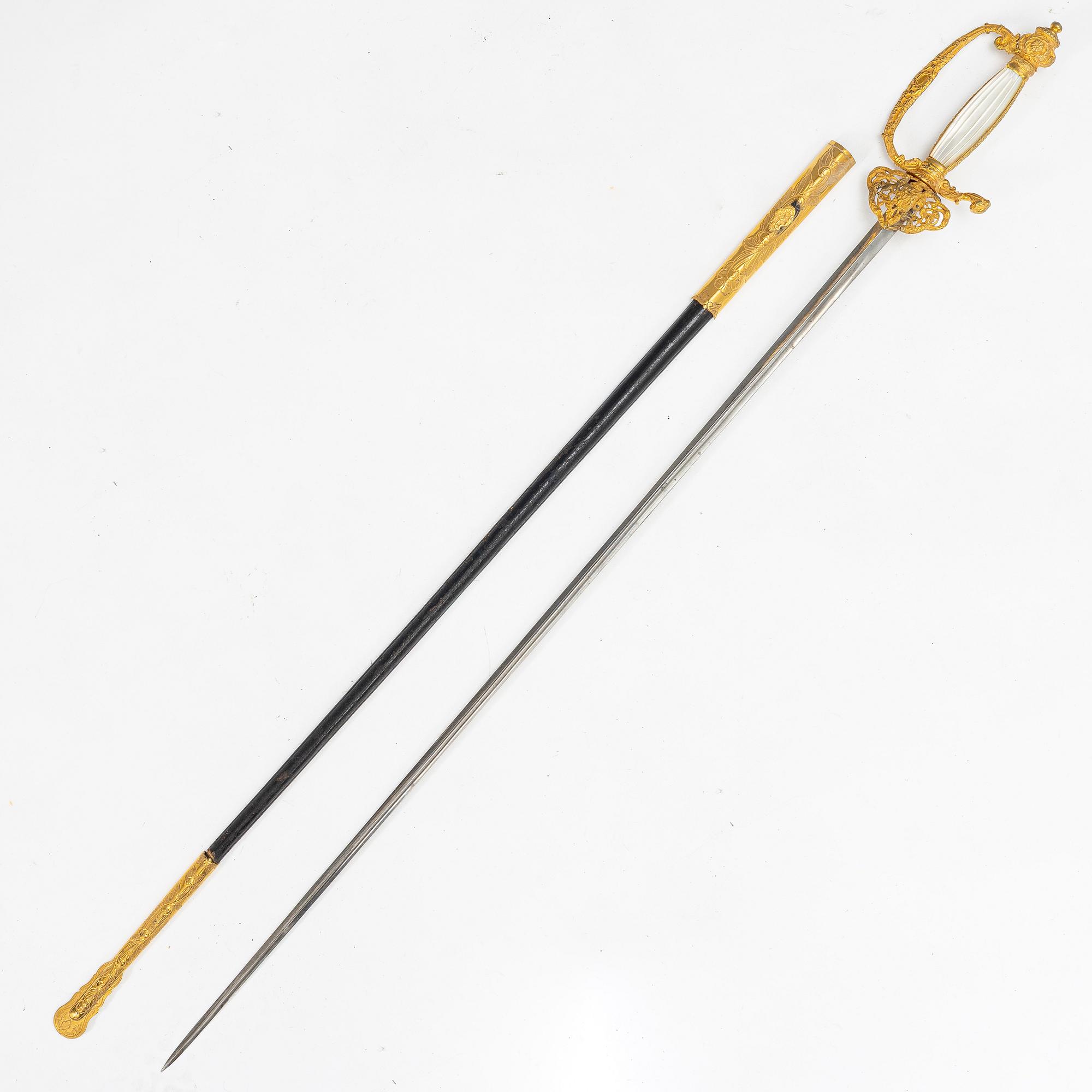 A Swedish small sword, 19th century.