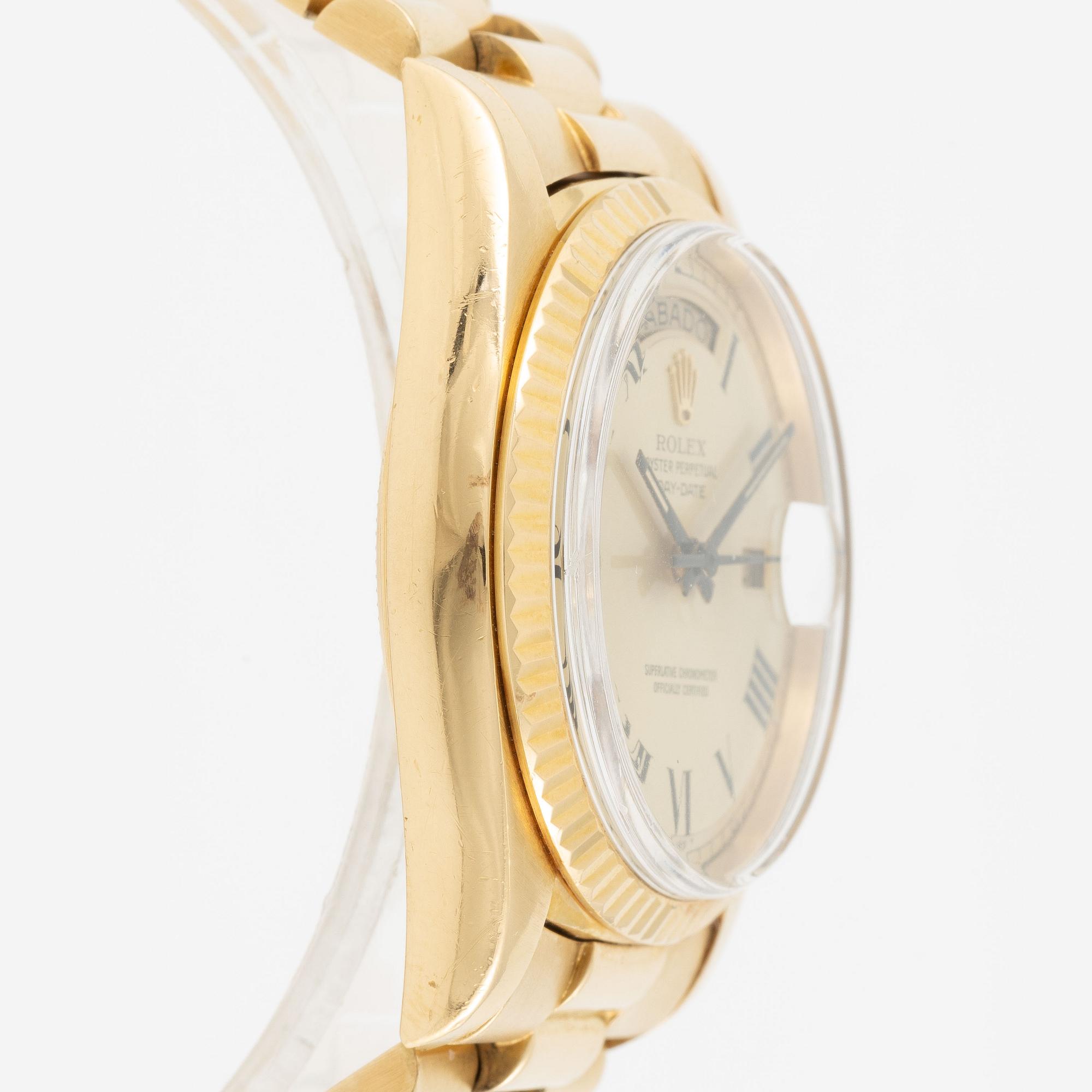 Rolex, Day-Date, "Buckley Dial", wristwatch, 36 mm.