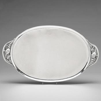 152. Georg Jensen, a Blossom sterling tray, Copenhagen 1933-44, design nr 2E.