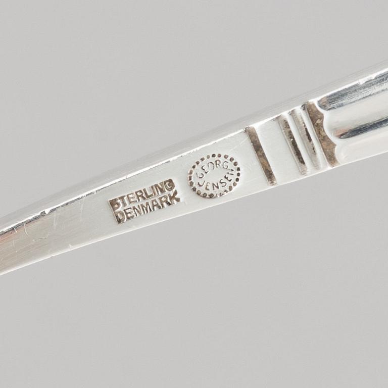 Georg Jensen, a set of 102 pieces of 'Konge/Acorn' sterling silver flatware, design Johan Rohde, Copenhagen.