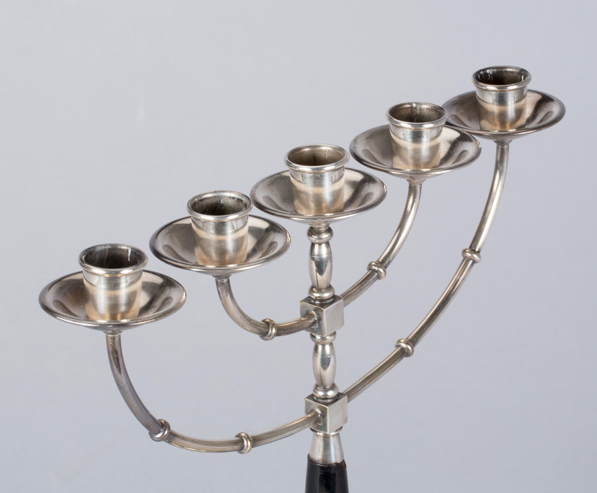 KANDELABER, nysilver, C.G Hallberg.