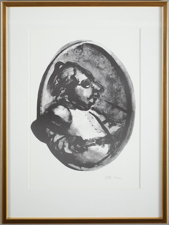 PETER DAHL, litografi, signerad.
