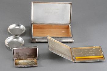 PARTI SILVER, 5 delar, mestadels Sverige, 1800-talet slut samt 1900-talets mitt, total vikt 439 g.