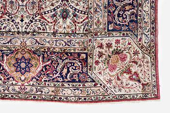 An antique silk Keshan of 'Arabesque' design, Central Persia, c. 410 x 297 cm.