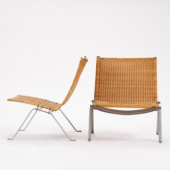 Poul Kjaerholm, a pair of, model "PK-22" easy chairs, likely by E Kold Christensen, reportedly 1970s.