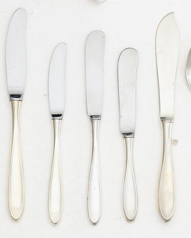 A Norwegian silver cutlery set, “Oseberg”, Thorvald Marthinsen Sølvvarefabrikk, Tønsberg (69 pieces).