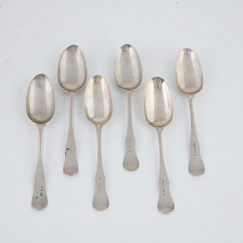 Tablespoons, 6 pcs, silver, Sweden, 1775-80.