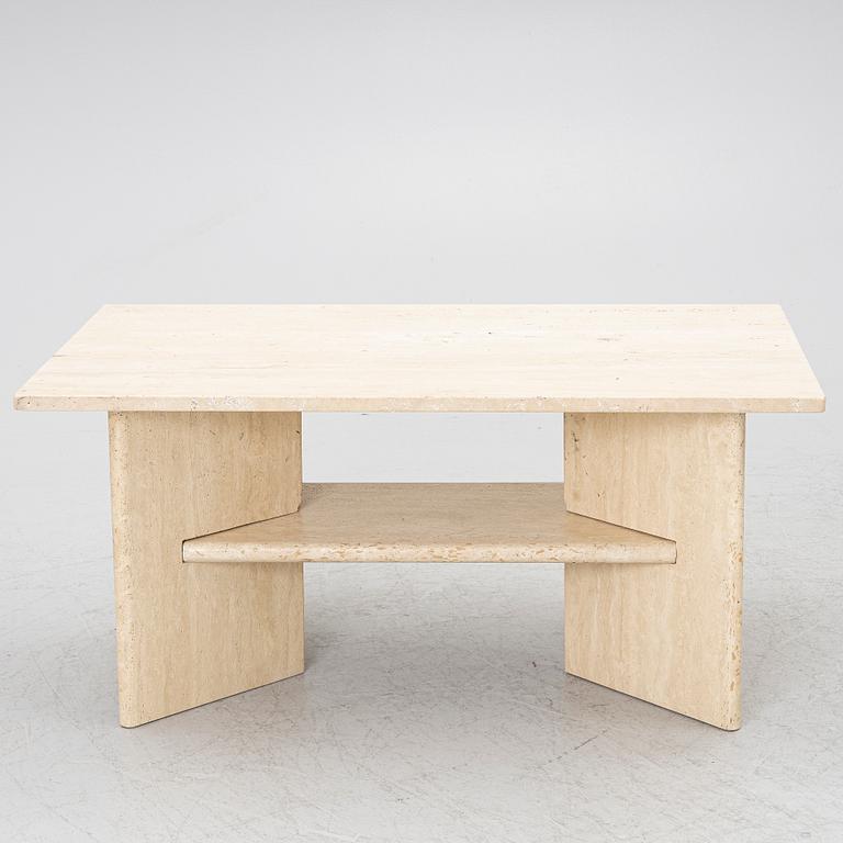 Coffee table, travertine, 1980s.