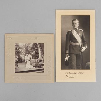 Russian imperial photographs, 2 pieces, one signed in person by Grand Duke Dmitri Pavlovich of Russia 1907.