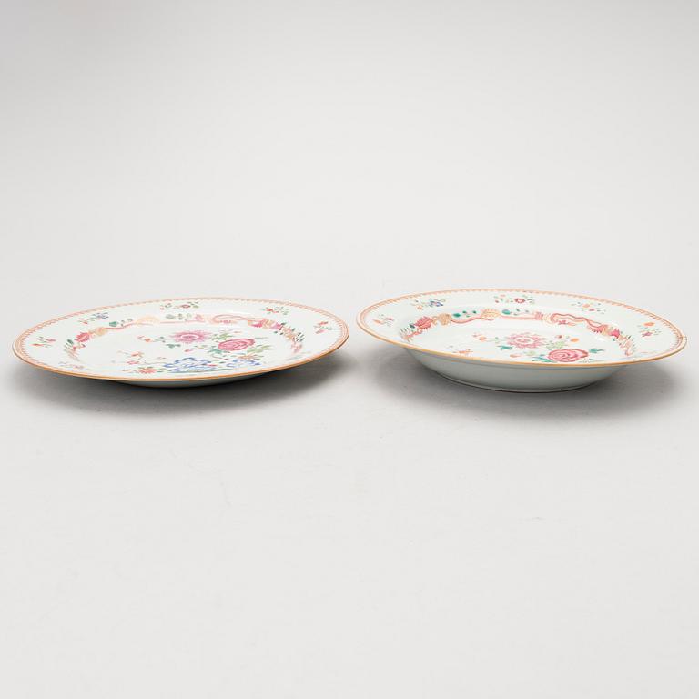 TALLRIKAR, 12 st, porslin, Kina 1700-tal.