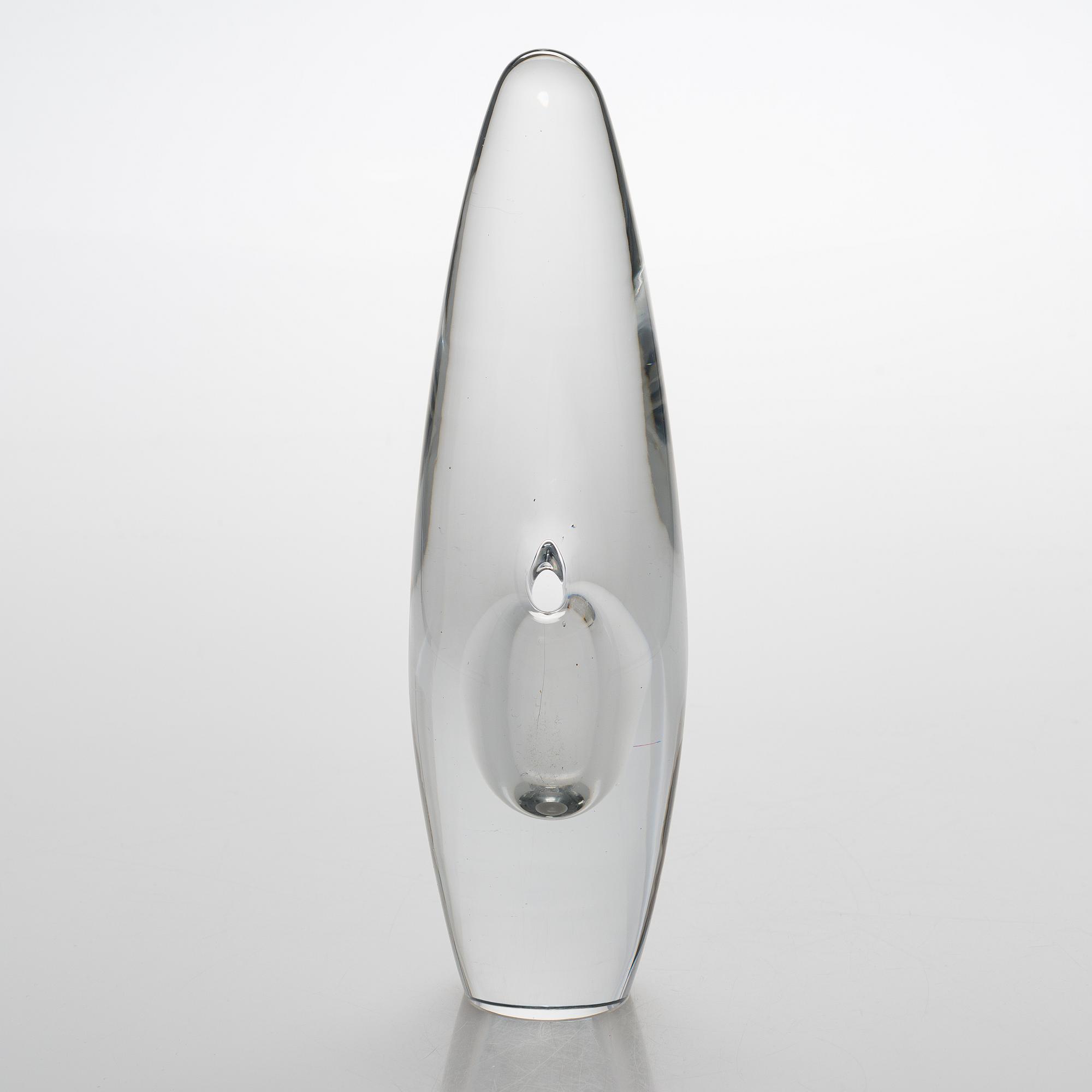 Timo Sarpaneva, lasiveistos, "Orkidea", signeerattu Timo Sarpaneva Iittala -58. Malli muotoiltu 1954.