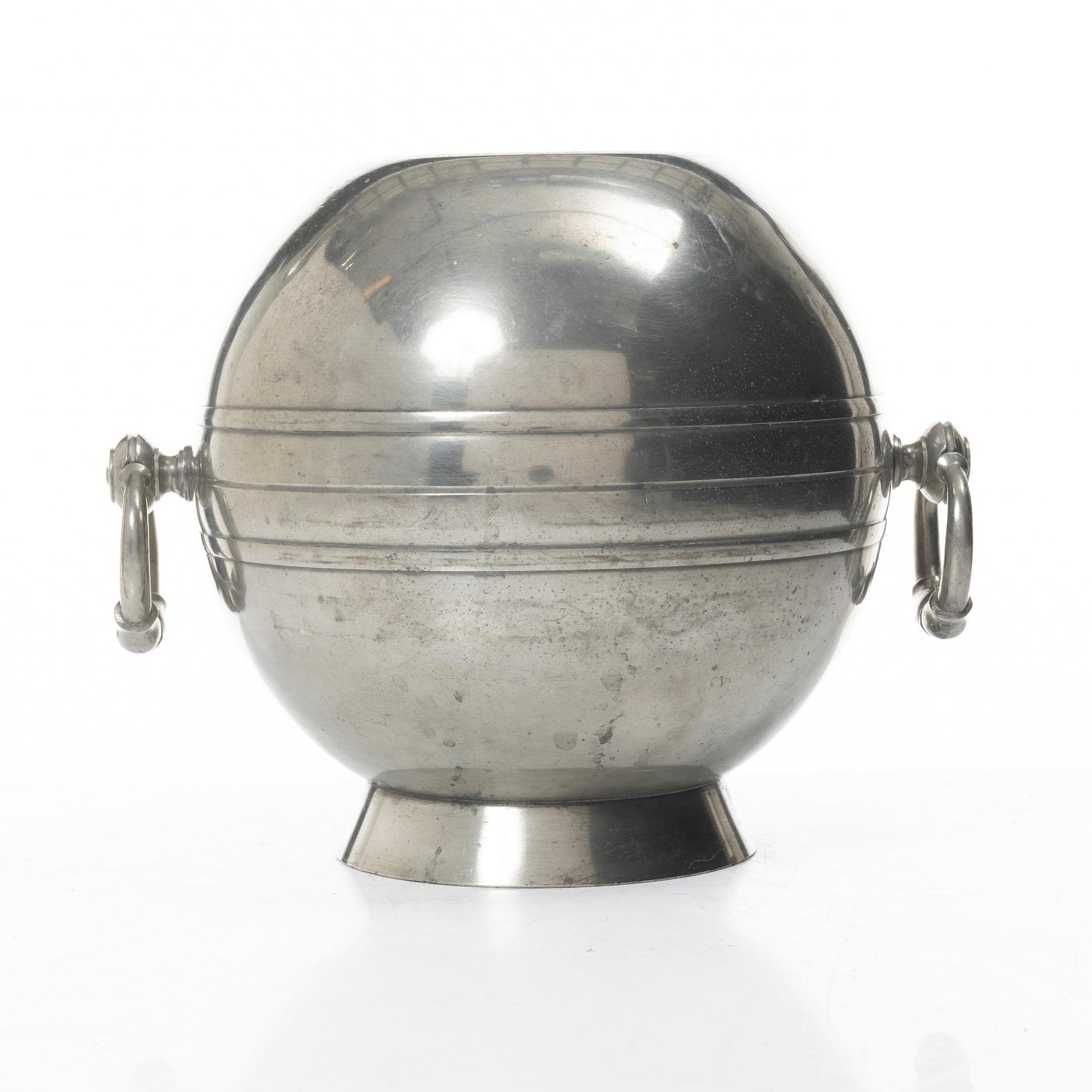 Vase, pewter, functionalist, GAB, Stockholm, 1936.