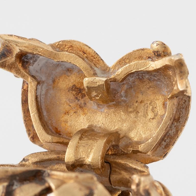 Ole Lynggard lås i form av ett hjärta 18K guld med runda briljantslipade diamanter.