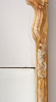 A Swedish Rococco mirror, late 18th century.