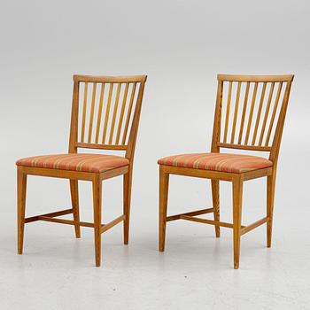 Carl Malmsten, dining table with chairs, 6 pcs, "Vardags".