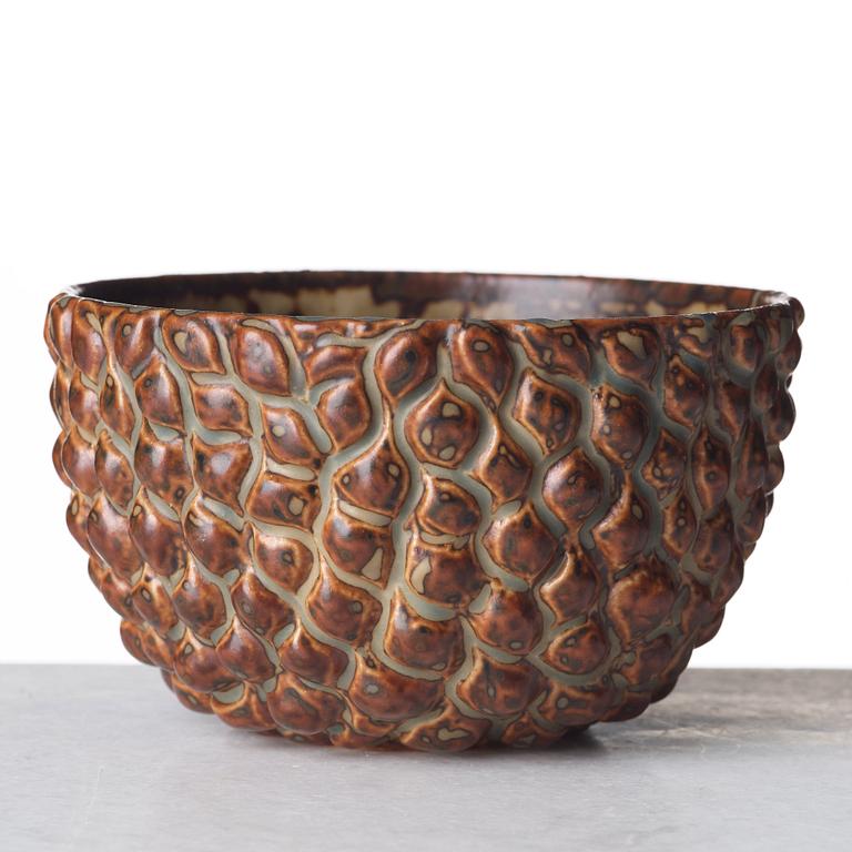 Axel Salto, a "Sung glaze budding style" stoneware bowl, Royal Copenhagen, Denmark.