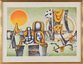 ERIK OLSON, färglitografi, signerad, daterad 1974 och numrerad 168/260.