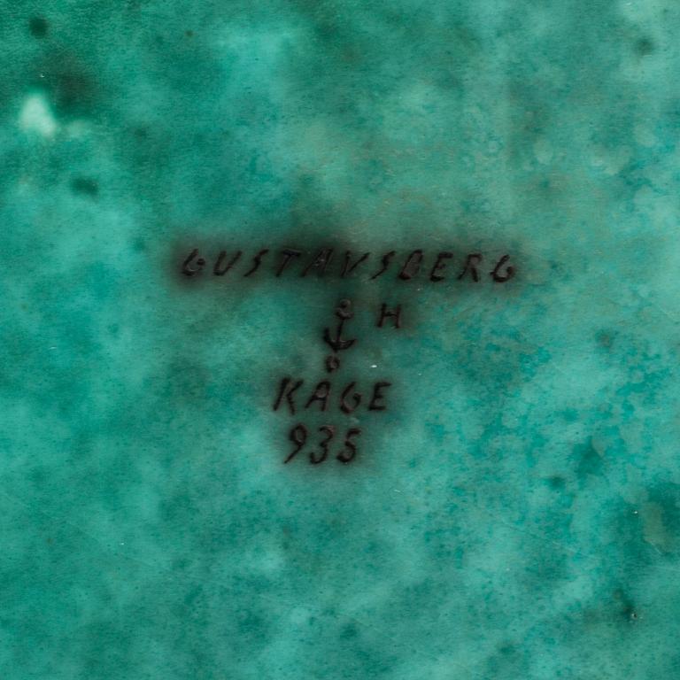 WILHELM KÅGE, URNA med LOCK, stengods, "Argenta", Gustavsberg, 1937.