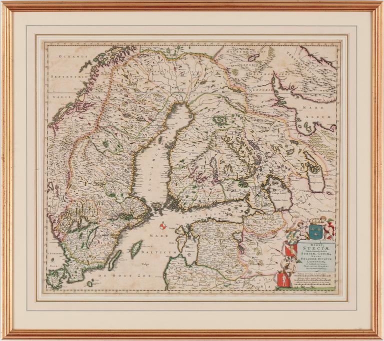 KARTA,Regni Sueciae, Johann Baptista Homann, Nürnberg ca 1730.