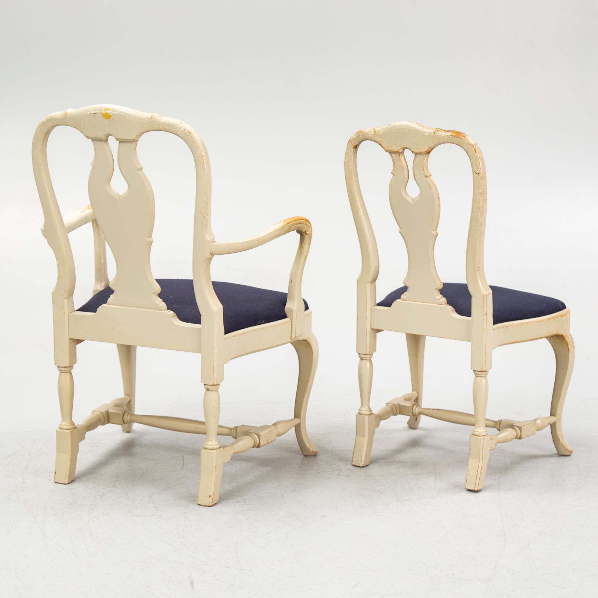 Chairs, 10 pcs, Rococo style, 20th century.