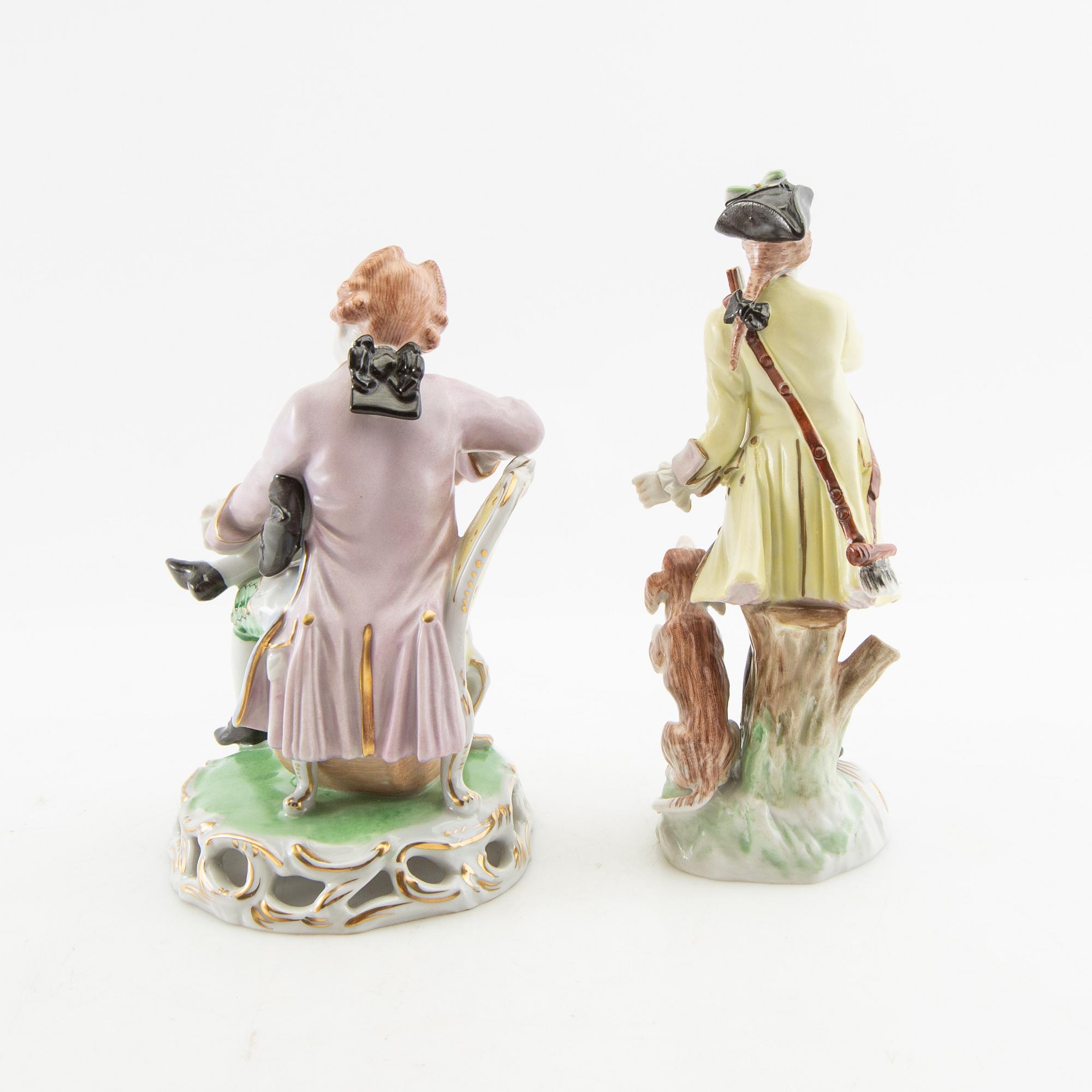 Figurines 6 pcs including Dresden Germany first half of the 20th century porcelain.