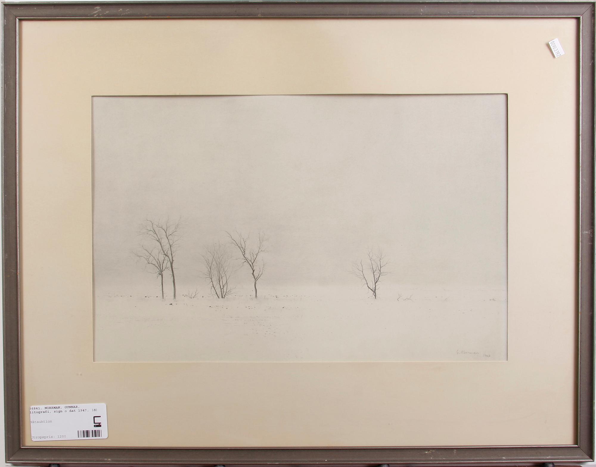 NORRMAN, GUNNAR, litografi, sign o dat 1947.