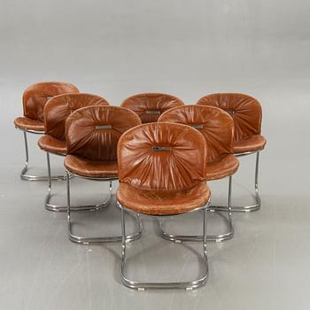 Gastone Rinaldi, Chairs, "Sabrina", 6 plus 1 chair, Italy, 1970s.