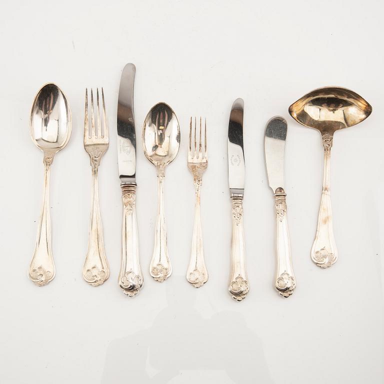 A Danish set of 54 pcs of silver cutlery mark mostly of Cohr mid 1900s.