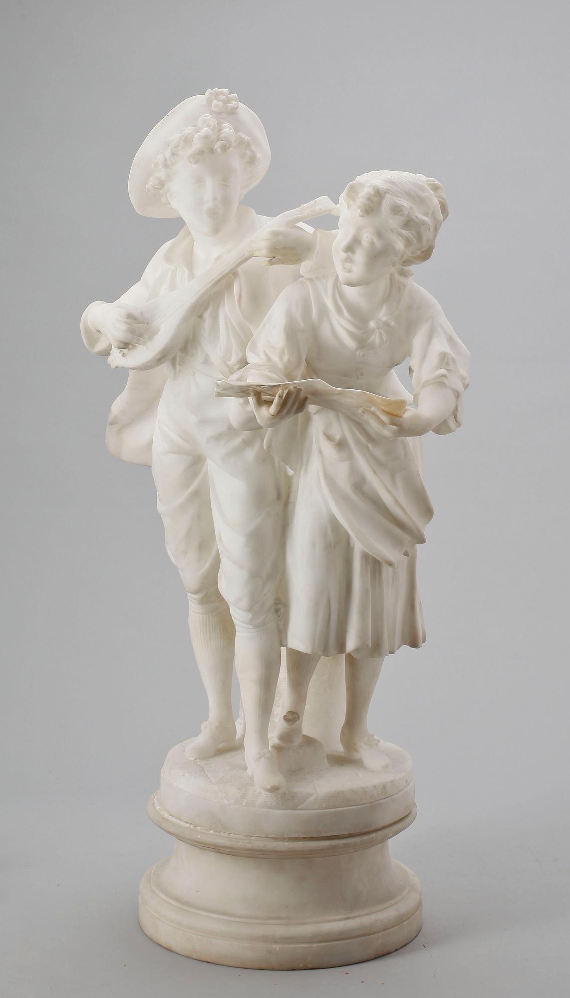 SKULPTUR, alabaster, 1900-tal.