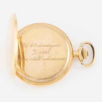 Pocket watch, Zenith, 18K gold, hunter, 51 mm.