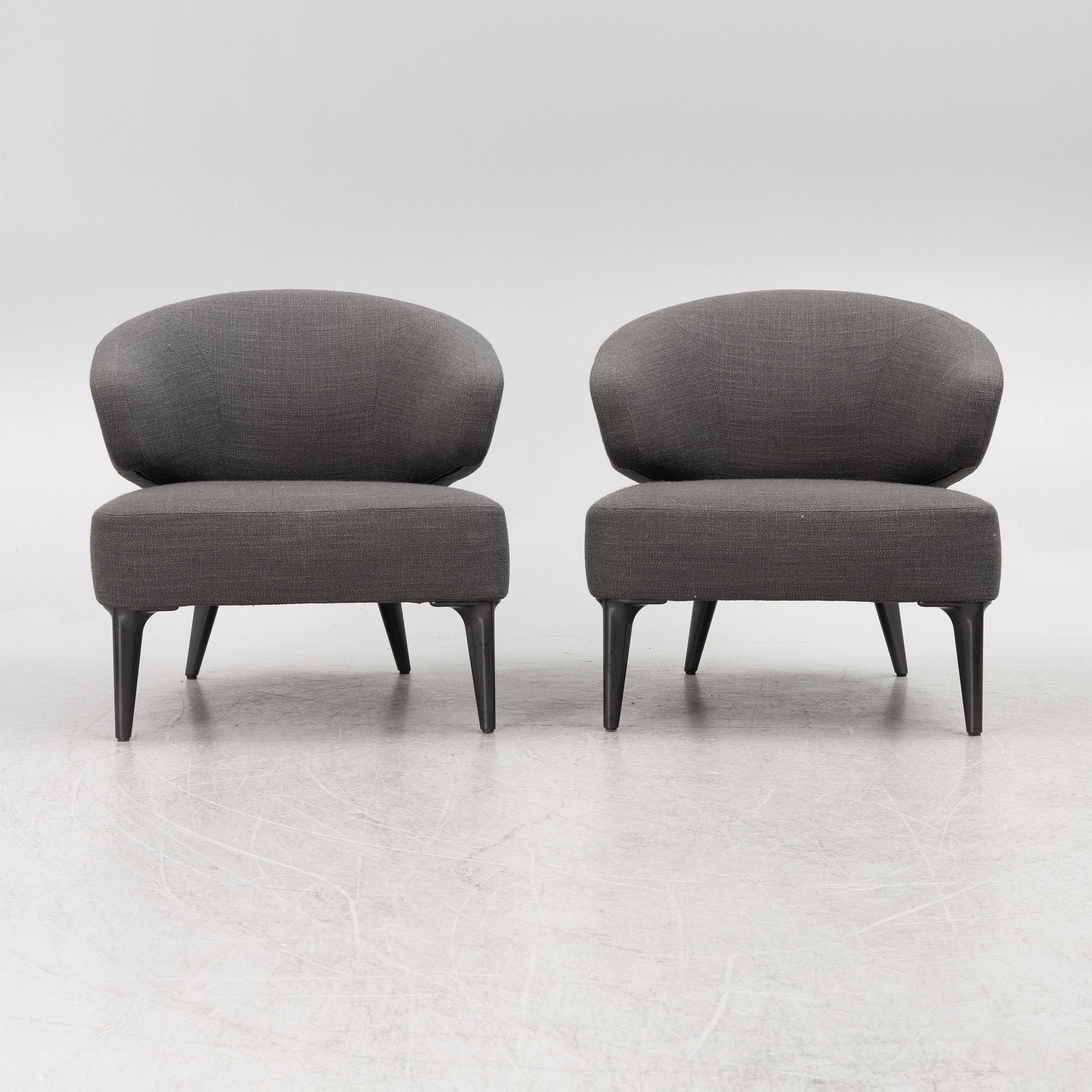 Rodolfo Dordoni, a pair of "Aston" armchairs, Minotti, Italiy.