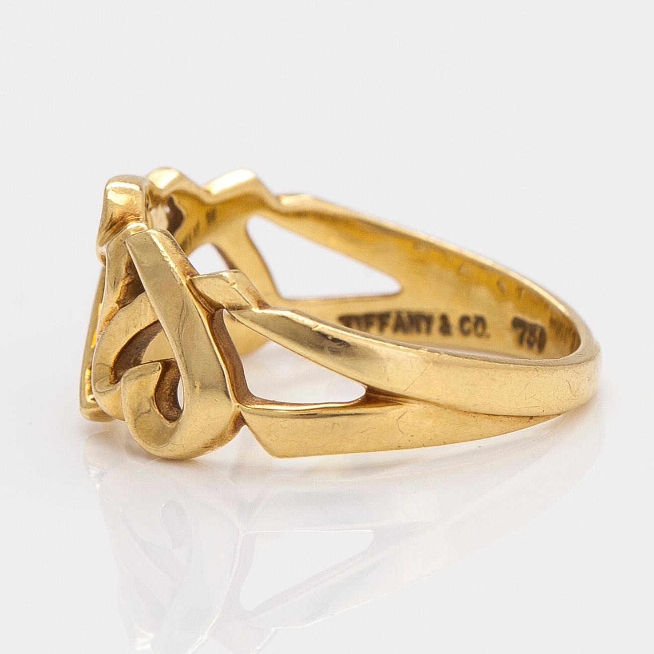 Tiffany & Co, Paloma Picasso, ring, "Loving Heart", guld 18 K.