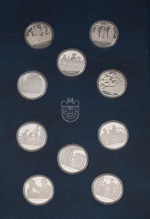 SAMLARMYNT, sterlingsilver, 100 st. Franklin Mint.