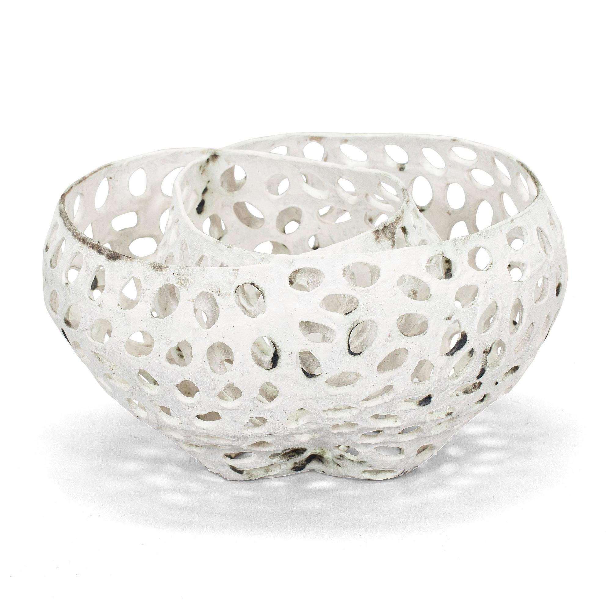 Kristina Riska, a ceramic 'Basket sculpture' signed KR 2009.