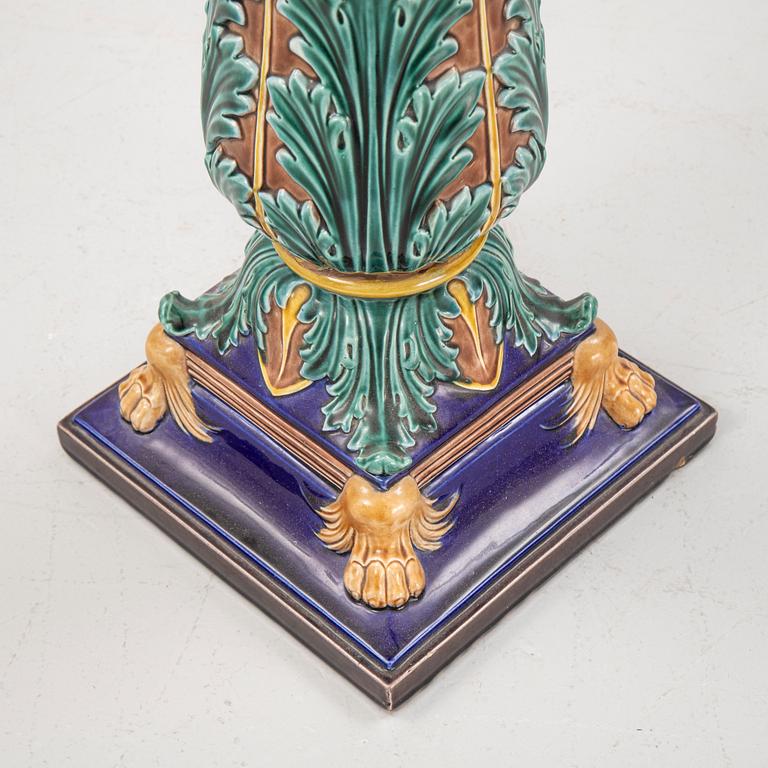 A ceramic pedestal, Gustavsberg, late 19th Century.