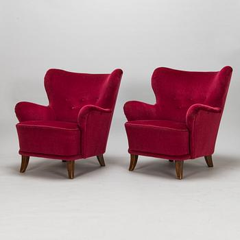 Ilmari Lappalainen, a pair of 1950's 'Laila' armchairs for Asko, Finland.