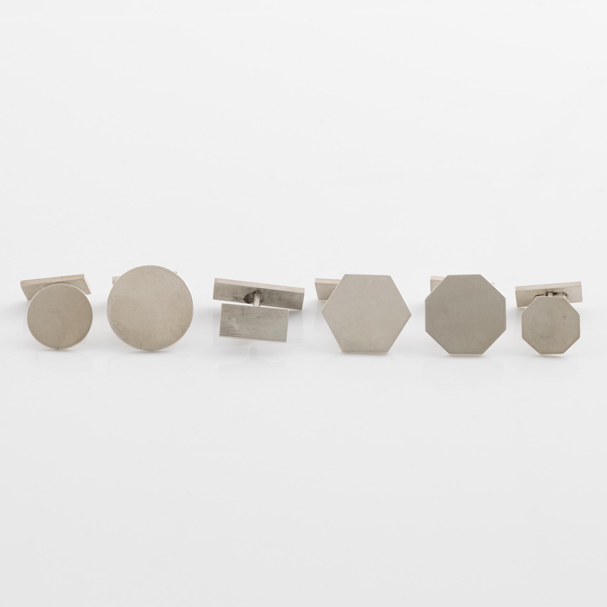 Wiwen Nilsson,  six sterling silver cufflinks.