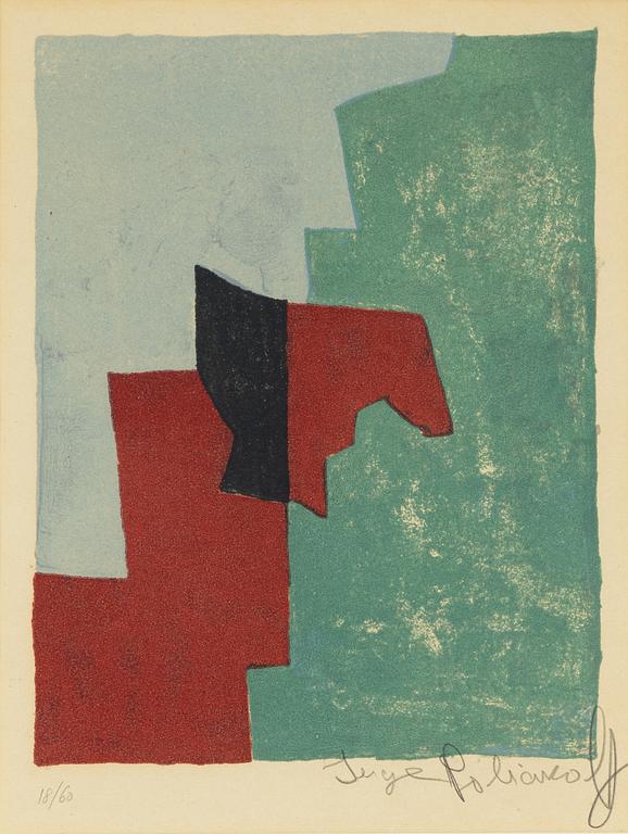 Serge Poliakoff, "Composition rouge, verte et bleue".
