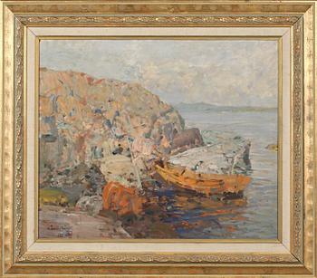 HUGO ÖFVERSTRÖM, olja på pannå, signerad.