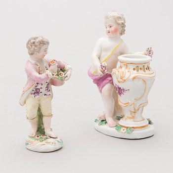 Two 18th Century porcelain figurines, probably from Nymphenburg, Germany.