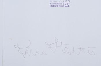 ISMO HÖLTTÖ, Silvergelatinfotografi, sign, samt med stämpel a tergo.