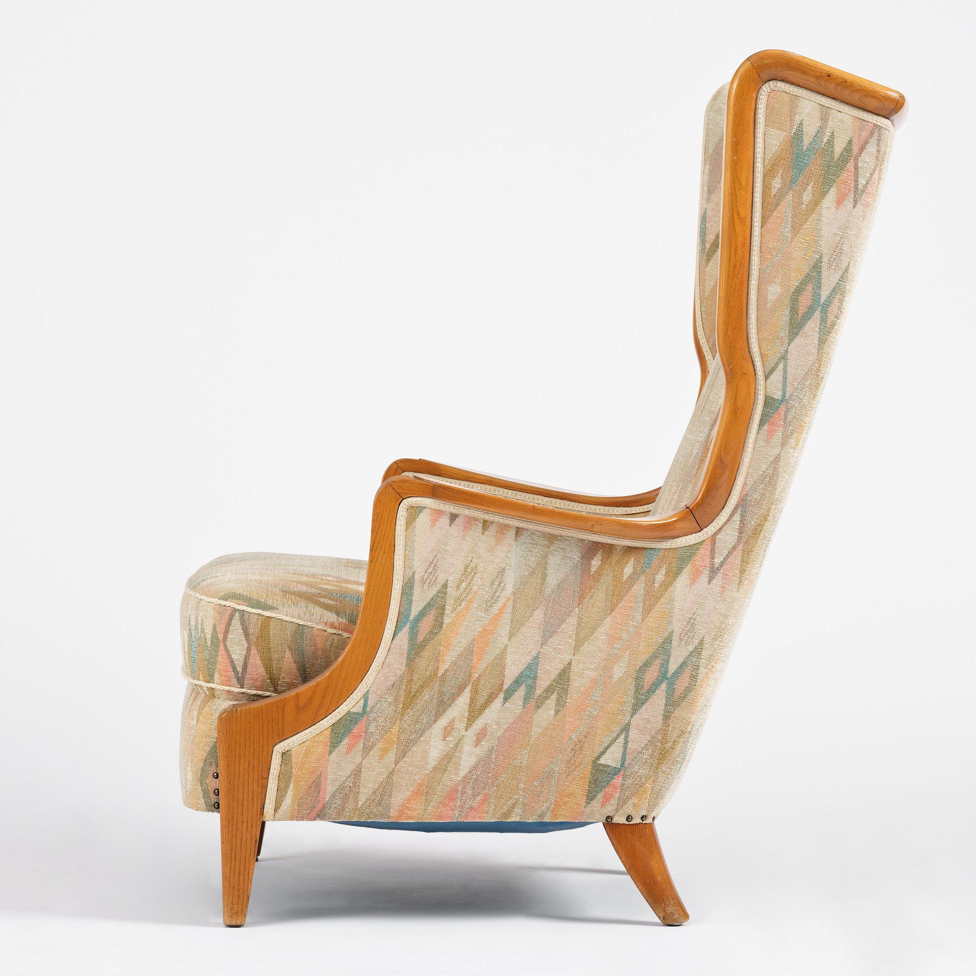 Elias Svedberg, a rare "Eftermiddag" (Afternoon) armchair, Nordiska Kompaniet, Sweden, ca. 1937.