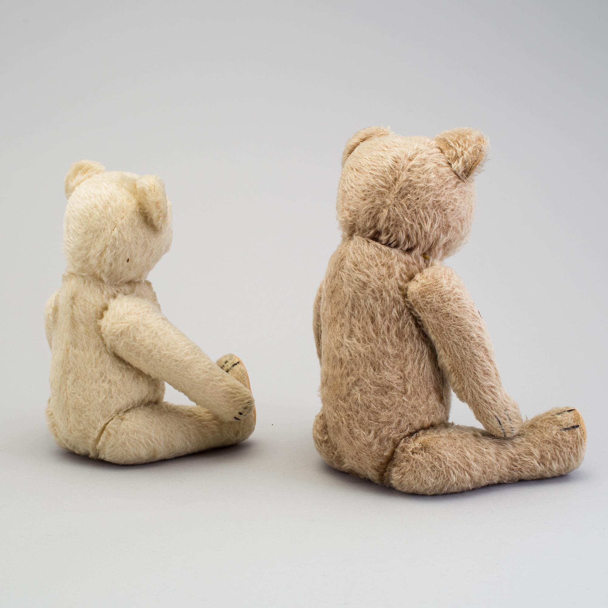 Two teddybears by Steiff and probably Gebrüder Hermann, Germany, 1950s.