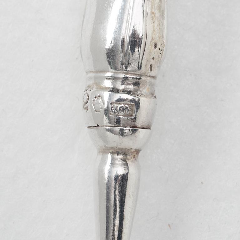 A Swedish 18th century 36 piece table cutlery, mark of Carl Gideon Renander, Stockholm 1792.