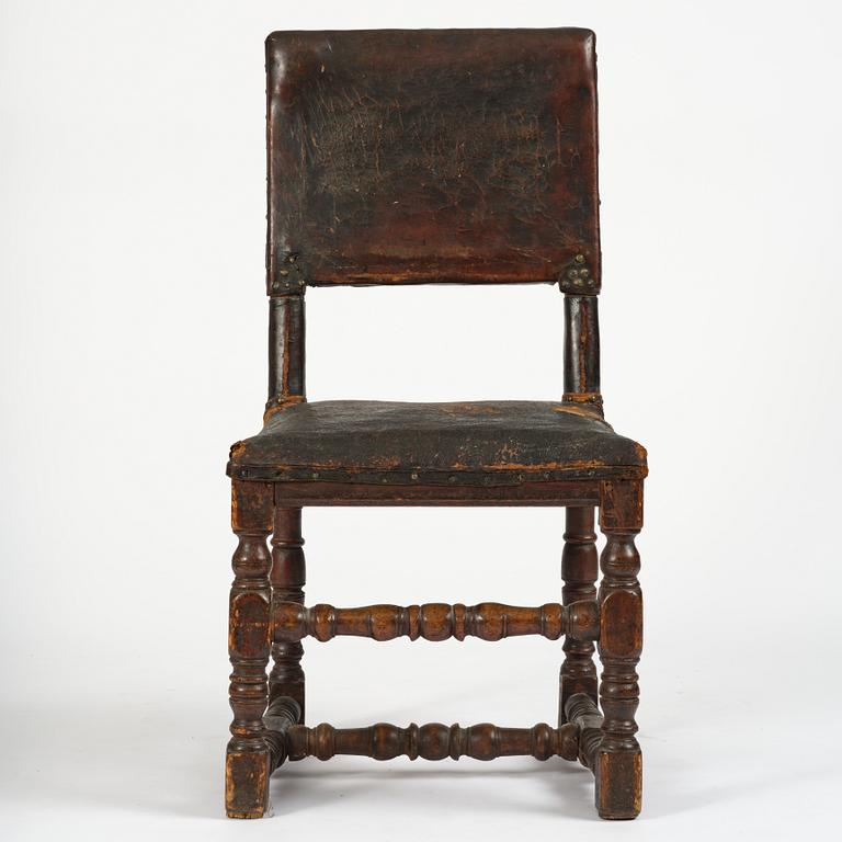 A Swedish baroque chair, late 17th century.